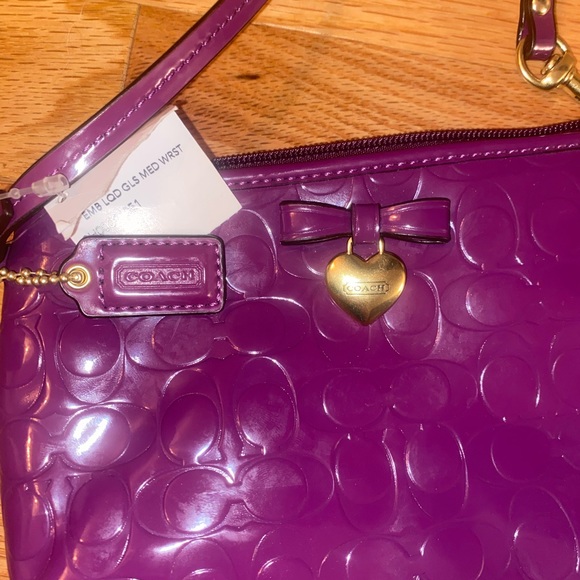 New Purple Coach wristlet purse - Picture 5 of 6